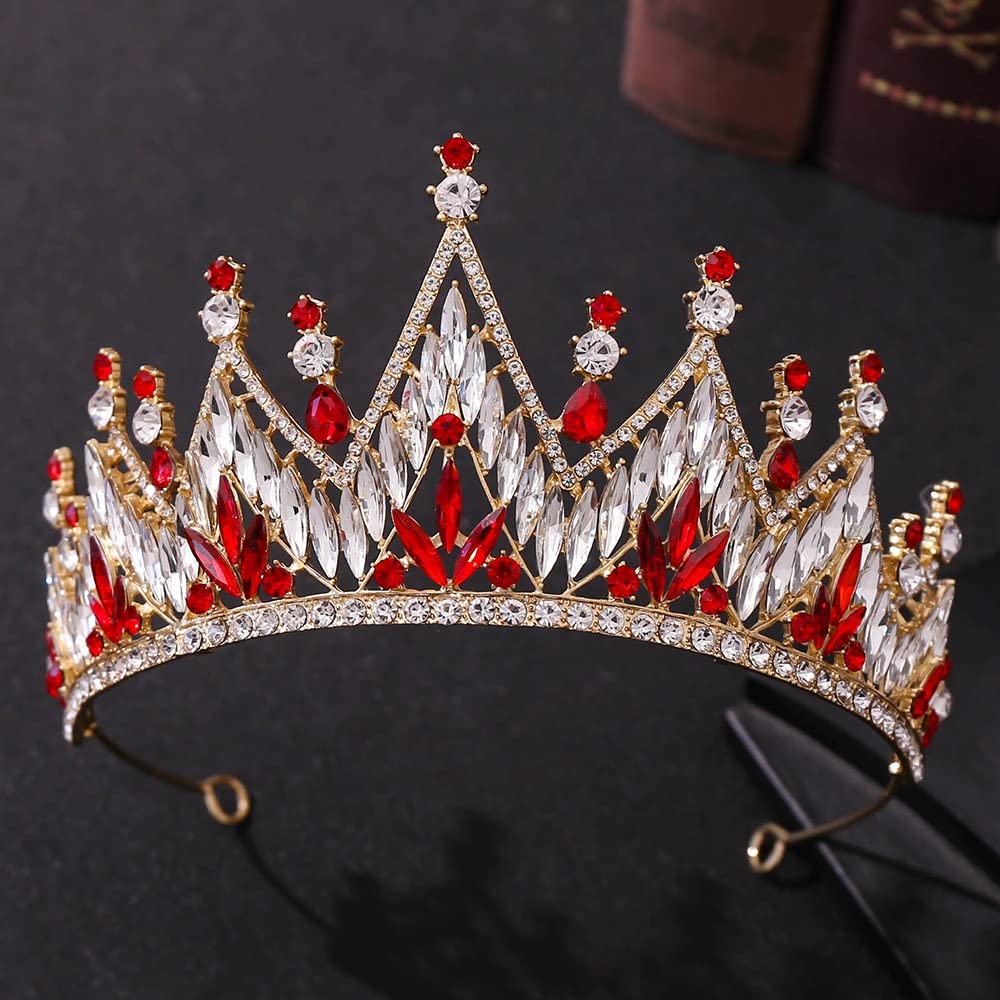 Crown for Women Crystal Headdress Wedding Dress Accessories Bride Crown Princess for Birthday Prom Party(Green)