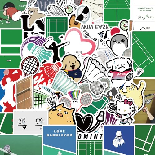 50枚入り バドミントン カートゥーン シリーズ ステッカー 防水 手帳 文具 スーツケース デコレーション スポーツ系