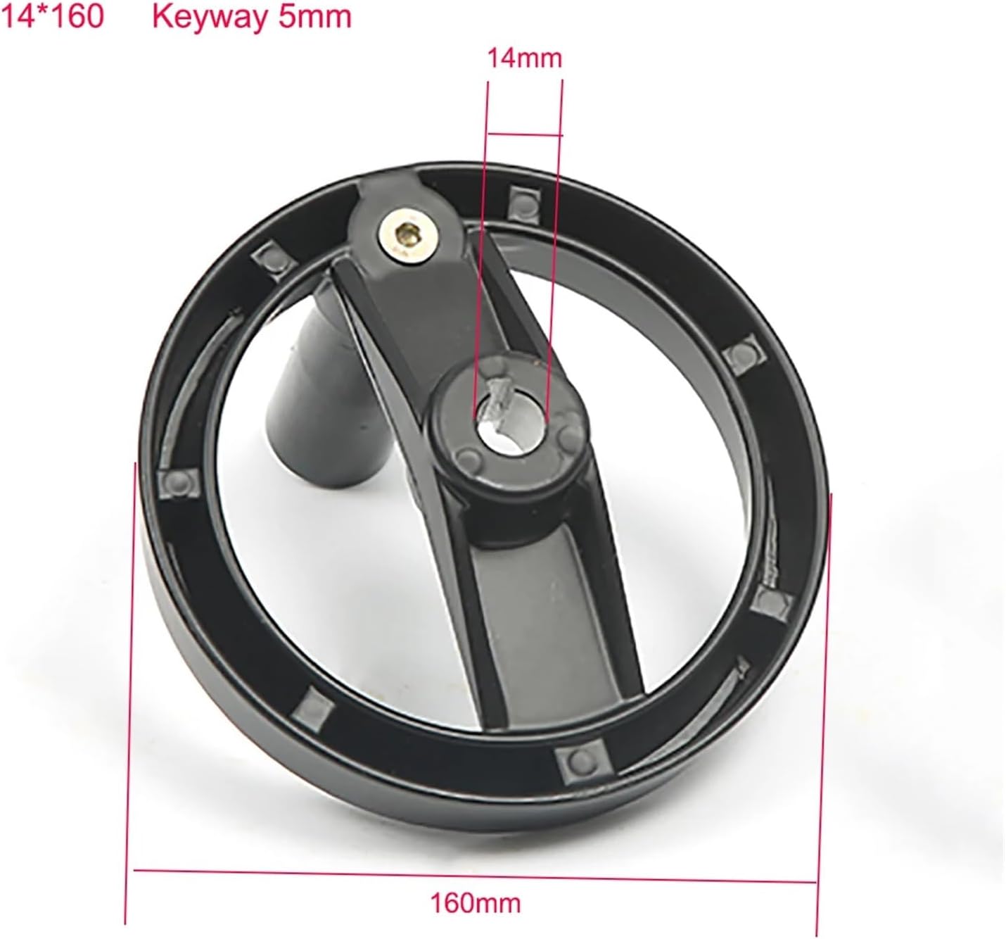 1Pcs 100-200mm Hollow Aluminium Alloy Handwheel with Foldable Handle Double Spoked Hand Wheel for Milling Machine Lathe Cnc(14x160x5)