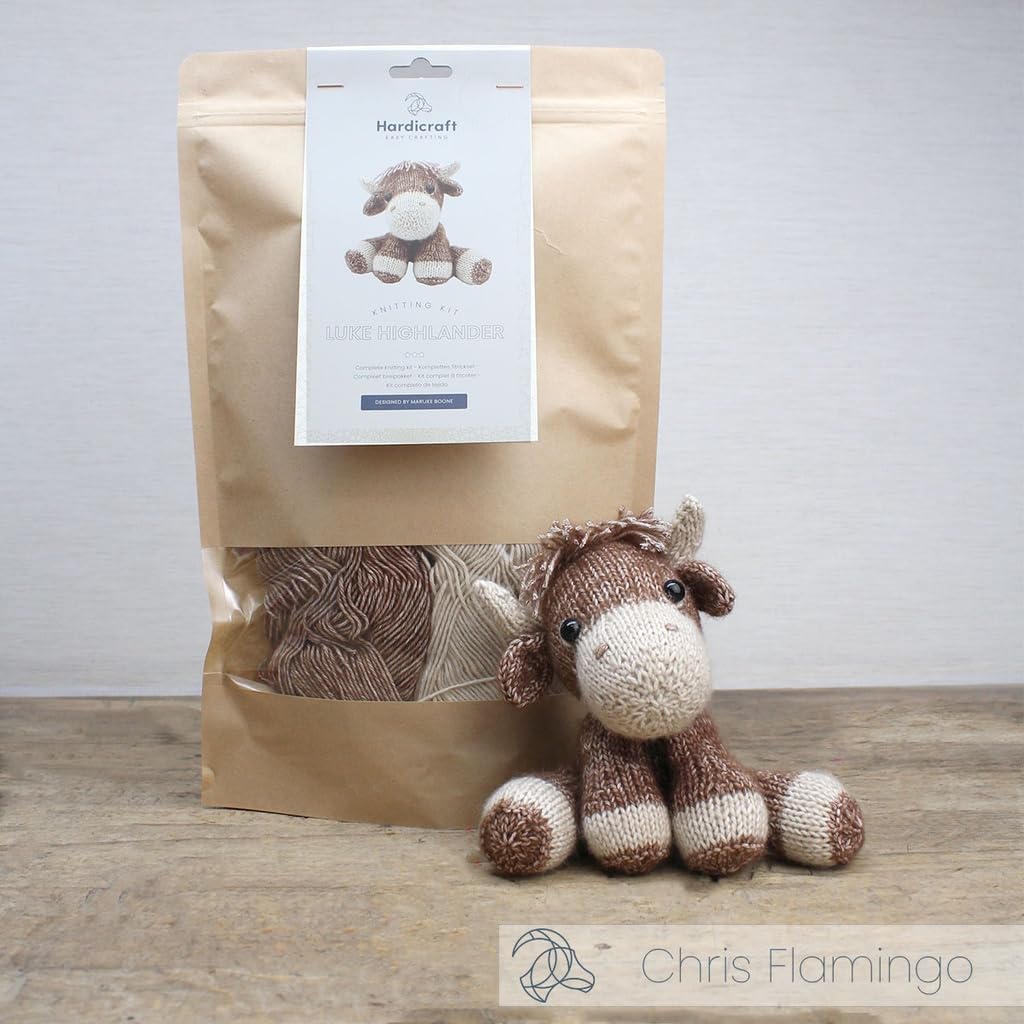 Hardicraft Kit de tricot à faire soi-même avec instructions et matériel pour trappe Highlander, env. 20 cm