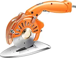 Cortador de tecido elétrico rotativo de tecido tesoura de couro, corte de 27 mm de espessura, cortador rotativo elétrico com tesoura elétrica de baixa velocidade ajustável para cortar tecido e couro