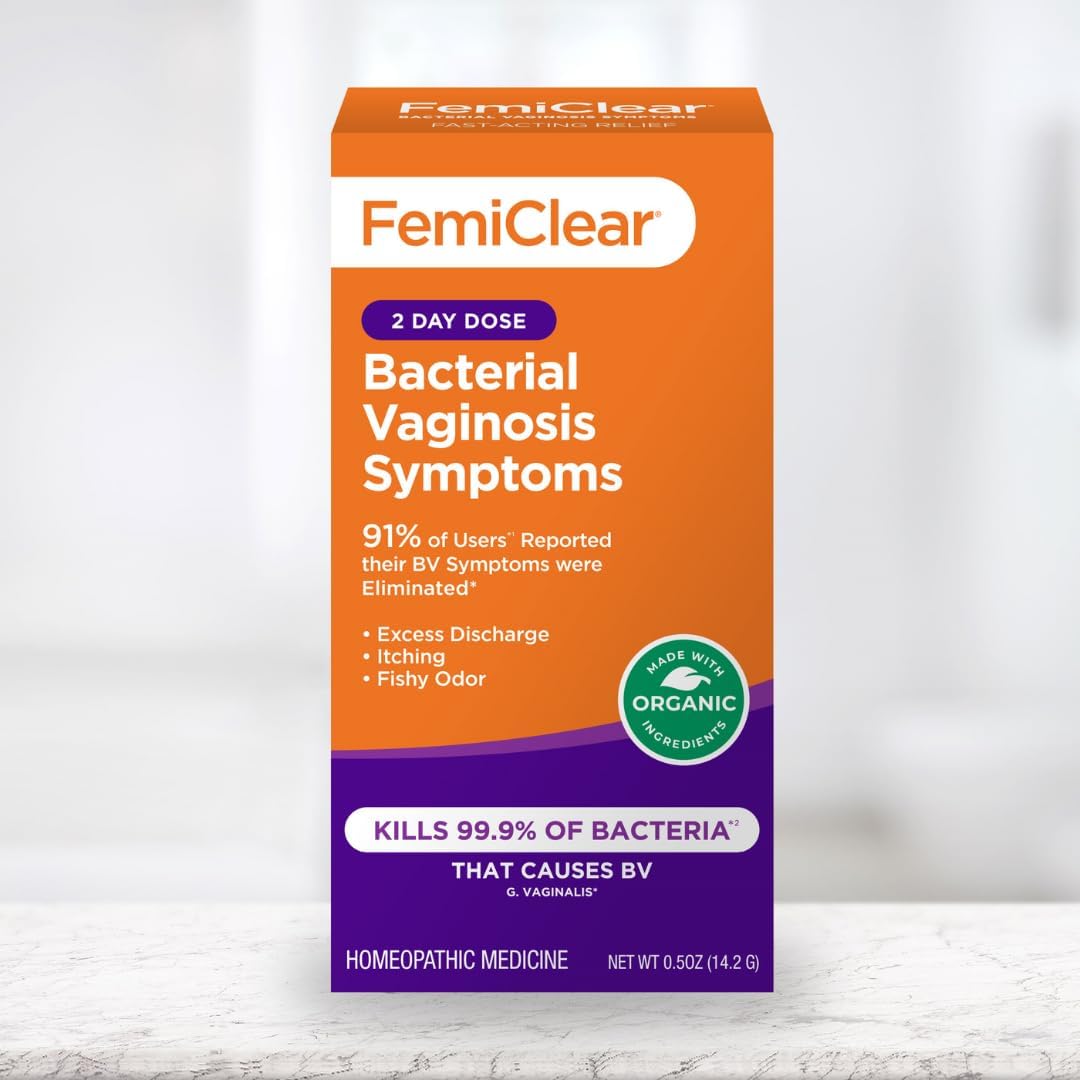 FemiClear for Bacterial Vaginosis (BV) Symptoms - Vaginal Ointment for Fishy Odor, Excess Discharge, Itching & Discomfort Due to Bacterial Vaginosis, All-Natural and Organic Ingredients, 2-Day Dose : Health & Household