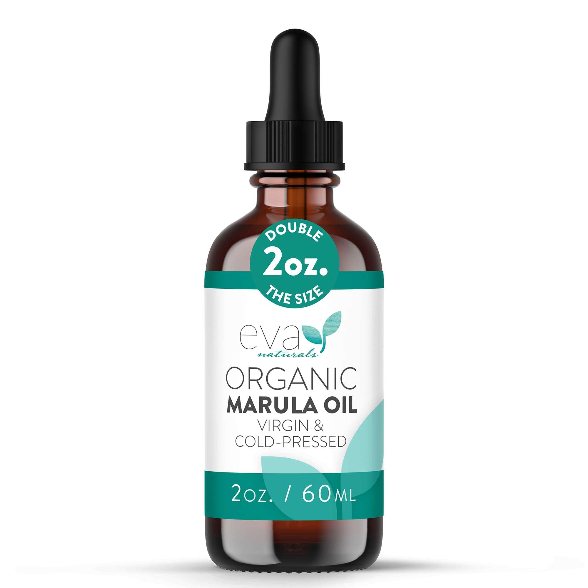 Eva Naturals Organic Marula Oil for Face and Hair, 100% Virgin Moisturizing Beauty Oil - Cold Pressed, Anti-Aging Formula - Non-greasy, Unrefined, Rich in Omegas & Antioxidants - 2oz.