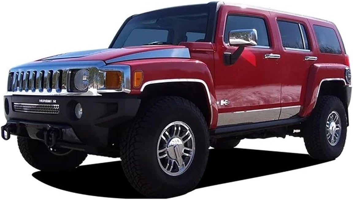 QAA is Compatible with 2006-2009 Hummer H3 2 Piece Stainless Letter Graphics, H3 Emblem HV46308