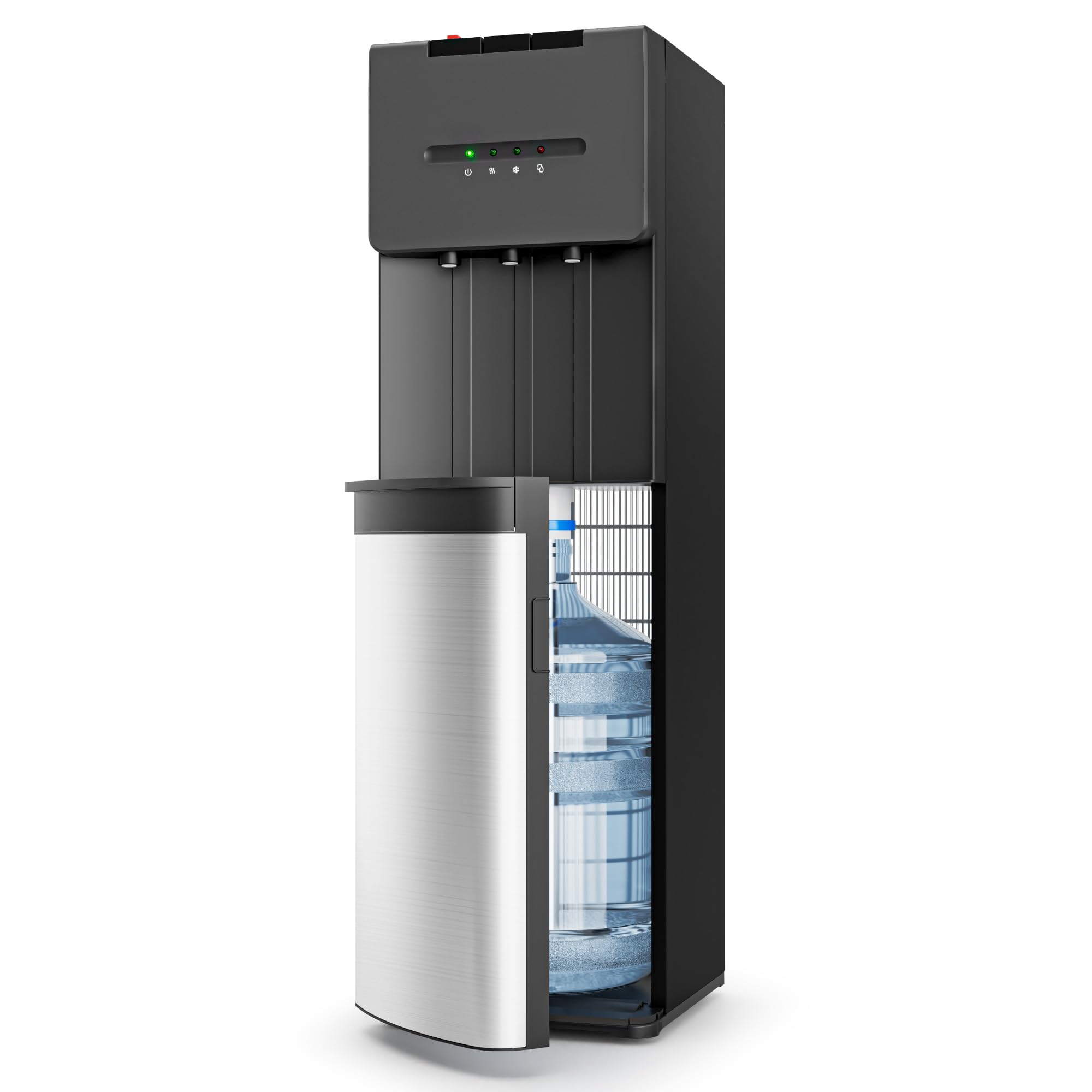 Photo 1 of ****** AS IS ALL SALES FINAL NO RETURNS*******EUHOMY Bottom Loading Water Cooler Dispenser for 5 Gallon Bottle, 3 Temperature Freestanding Hot and Cold Water Dispenser with Stainless Steel Tank & Child Lock for Home Office, Black