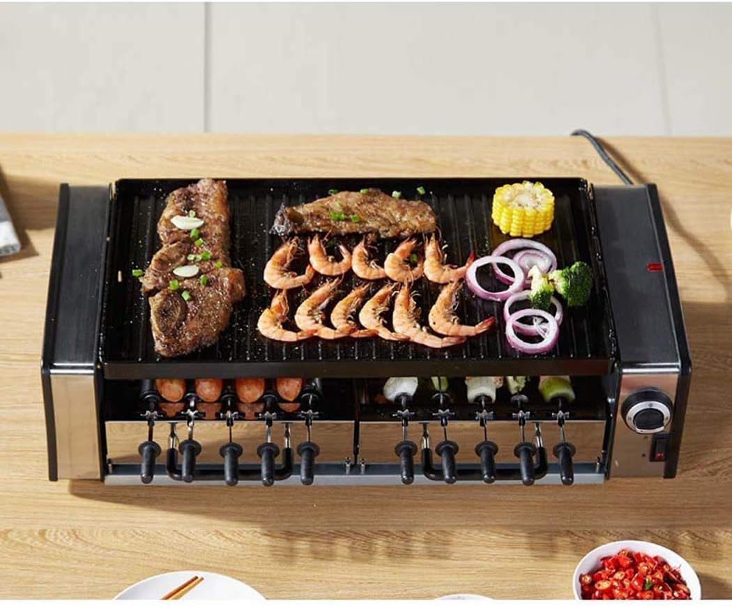 Barbecue Grill 1600V Household Electric Oven Grill Multi-Function Automatic Rotating Machine Table Electric Baking Pan Smokeless110V - 240V