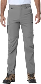 Men’s Hiking Pants Convertible Cargo Lightweight Quick Dry Waterproof Zip-Off Tactical Pants for Fishing Travel Climbing Work