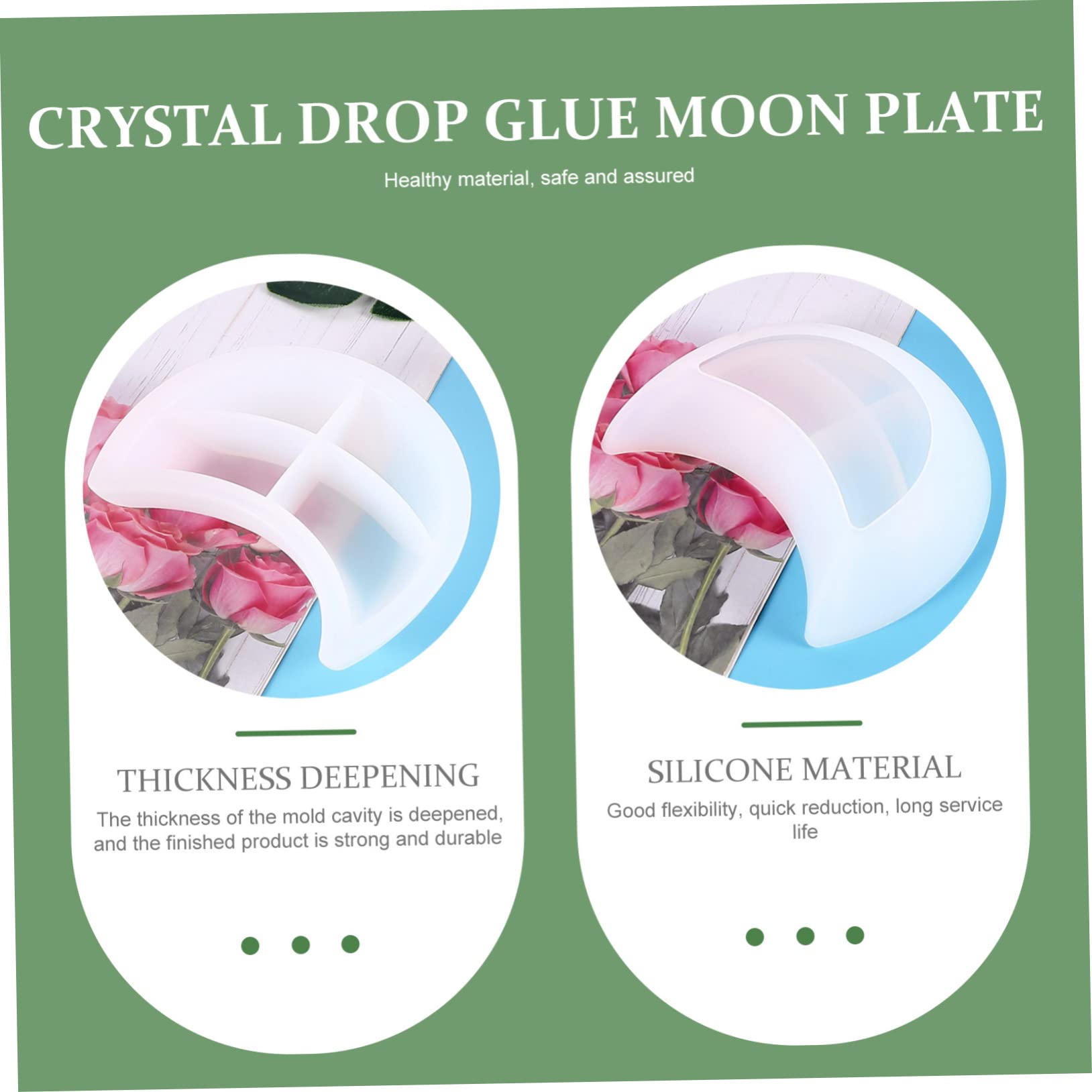DOITOOL 5 Piezas Molde de Silicona para Plato Lunar Molde para Almacenamiento de Joyas Resistente y Duradero Regalo para Amantes del Arte y Decoración del Hogar