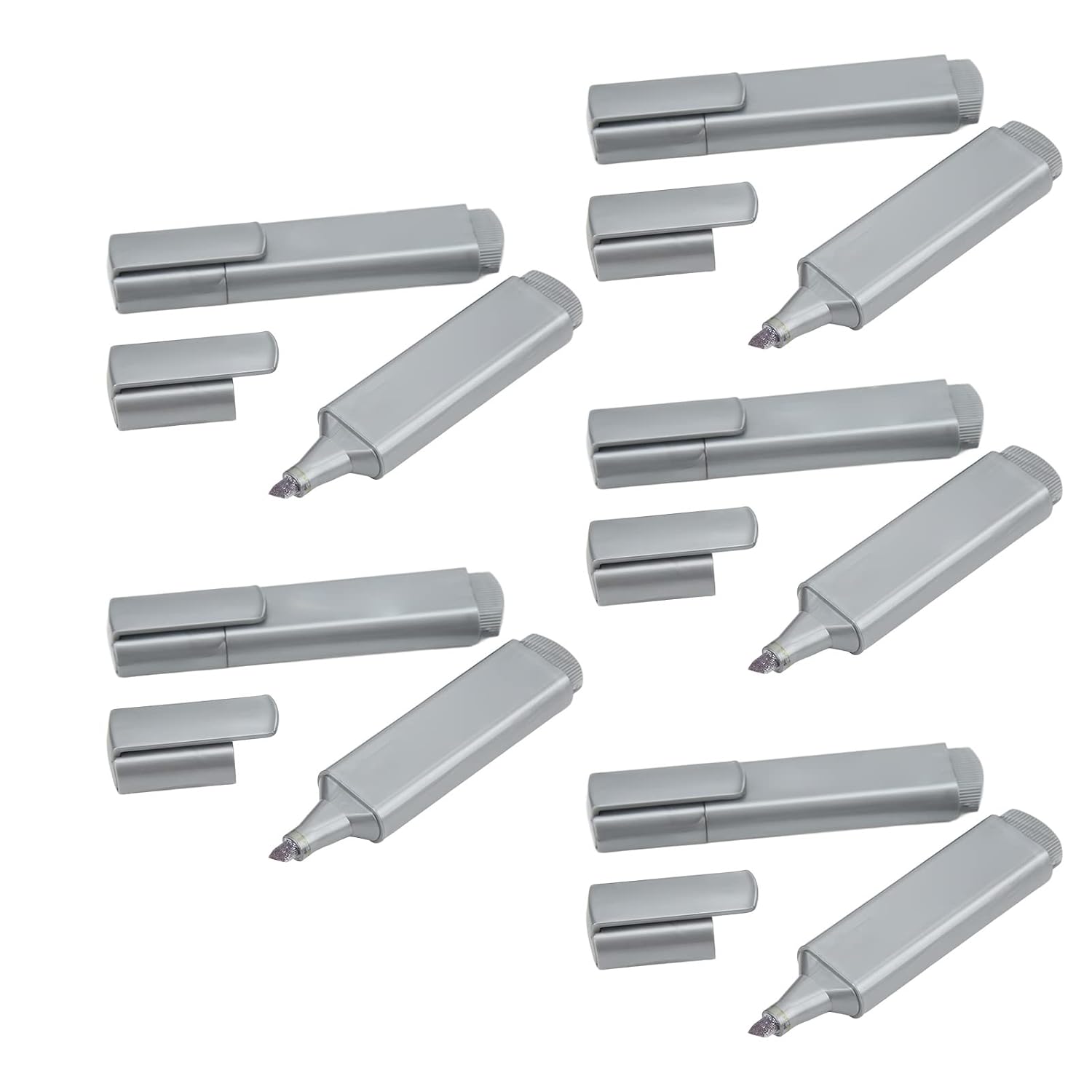 Metallic Highlighter Markers 10-Piece Set with Fadeless Chisel Tip, Ergonomic Design & Bright Uniform Colors for Note Taking, Journaling, Scrapbooking, Drawing & DIY Projects