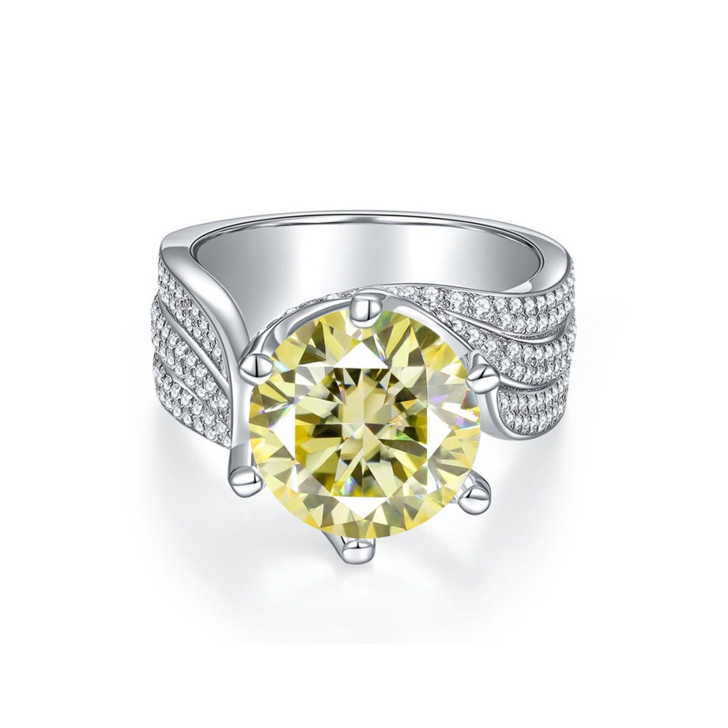 Bagues en diamant moissanite 5 carats VVS1 jaune le cadeau idéal pour femme