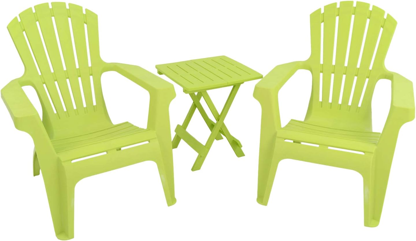 TRABELLA Lime BARI Side Table with 2 Andria Chairs Set