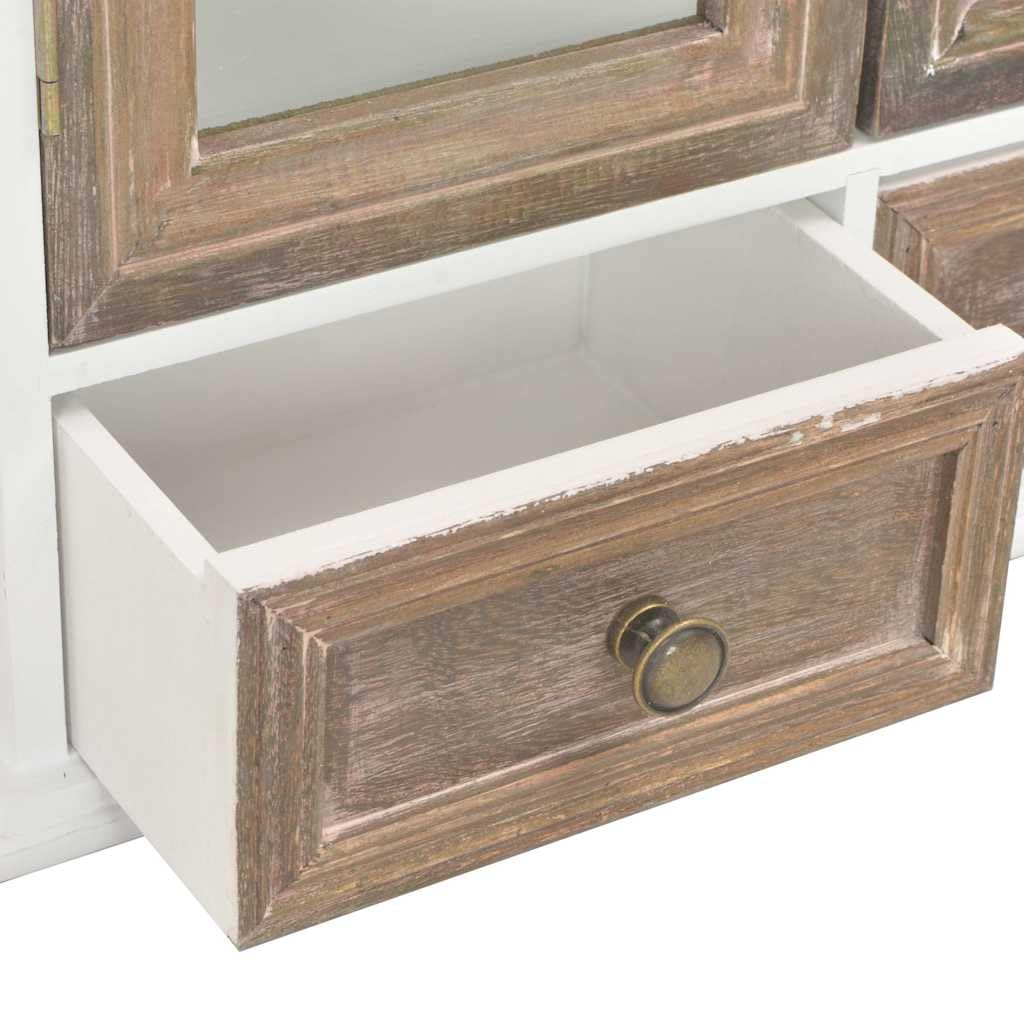 Armoire murale 49 x 22 x 59 cm en bois marron blanc acrylique