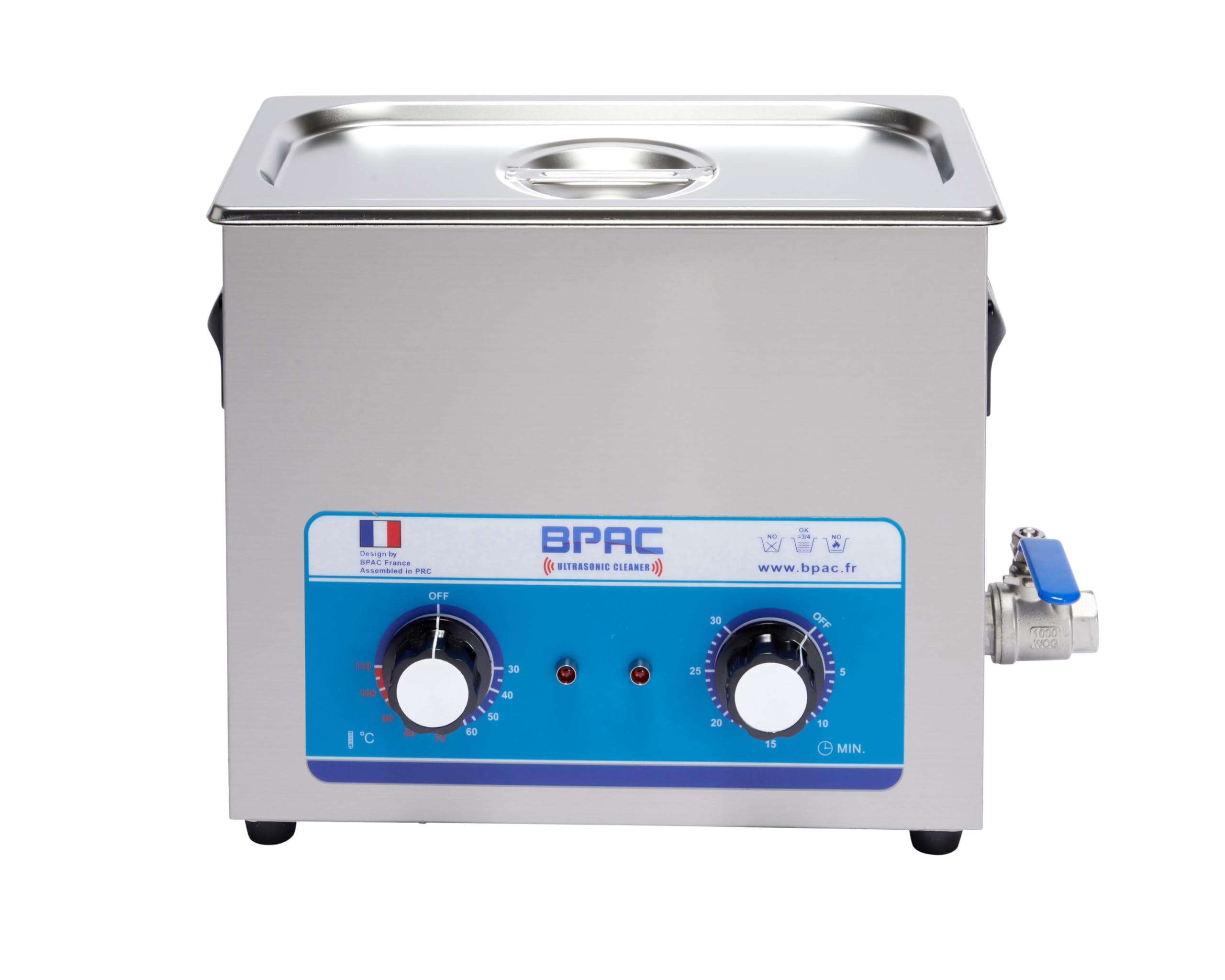 BPAC Limpiador Ultrasonidos Analógico 6L - Ultrasonic Cleaner - Limpiador Joyas Ultrasonidos - Potencia 180 W - Apto para Uso Doméstico y Profesional - Marca Francesa