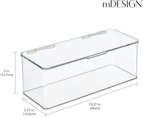 Miniatura 4 de mDesign caja de almacenamiento para alimentos con tapa, de plástico transparente, 4unidades