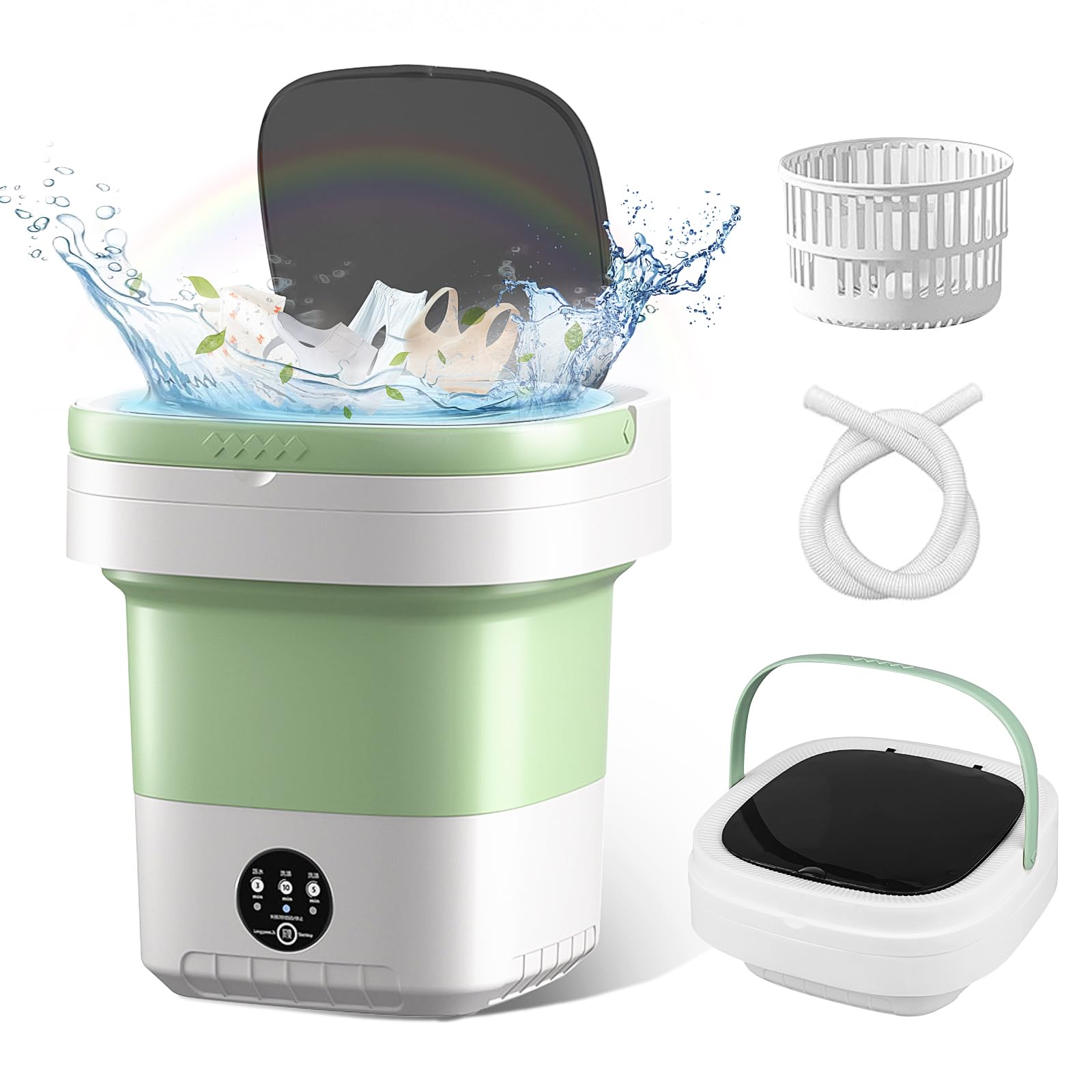 emcalm 小型洗濯機 【Amazon.co.jp奈良生活館の人気商品】折りたたみ 携帯に便利 12L大容量 バケツ式 3分脱水5/10分洗浄 青色殺菌 ダニ予防 60W高性能静音モータ 25000RPM 一人用洗濯機 小型脱水機 ワンタッチ操作 複数のアイテムを洗浄可能 家庭用品 脱水機能付き アパート/寮/旅行/キャンプ マルチシーン対応