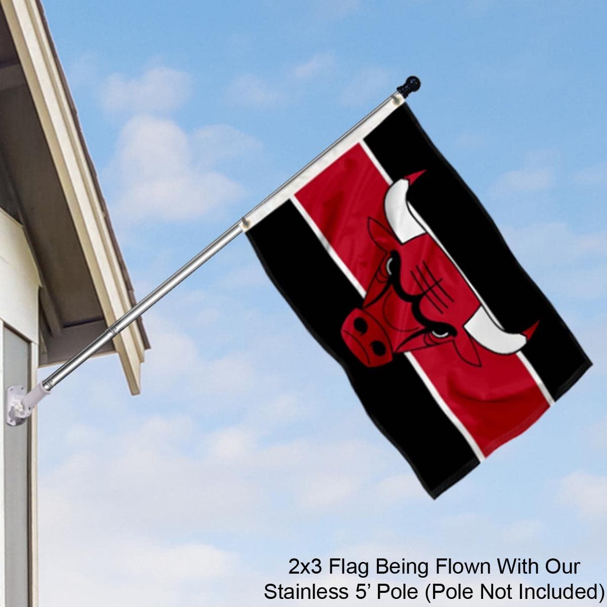 Chicago Bulls Small 2x3 Foot Banner Flag - Image 3