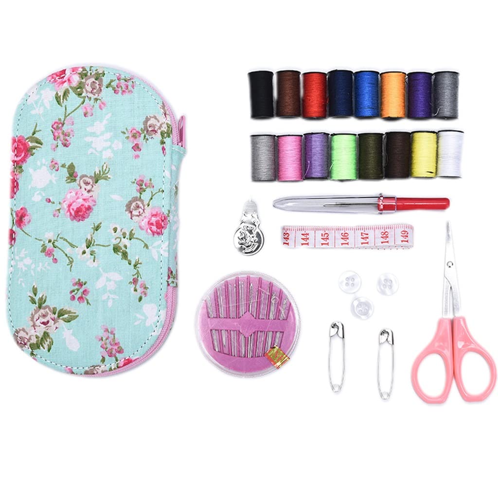 JFDBGU Conjunto de Caja de Costura de Mini Viaje portátil con Caja de Costura Coloridas Kit de Costura de Aguja Herramientas domésticas
