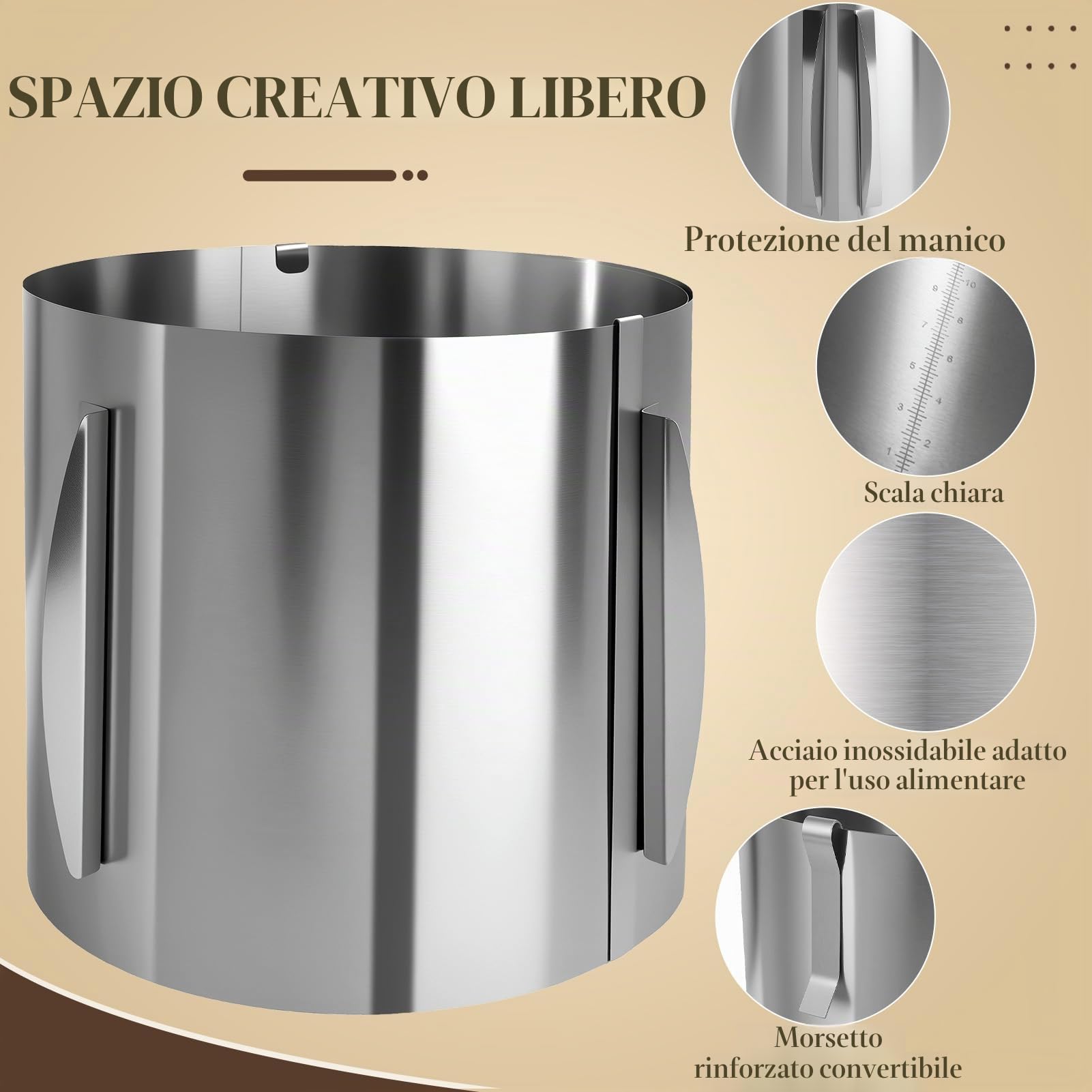 Anello Torta Regolabile Ø 16-30cm Acetato per Torte Frost Form Cake in Anello Microforato Crostata, Pasticceria Atampo Microforato per Crostate Altezza 20cm per Dolci, Mousse, Torte