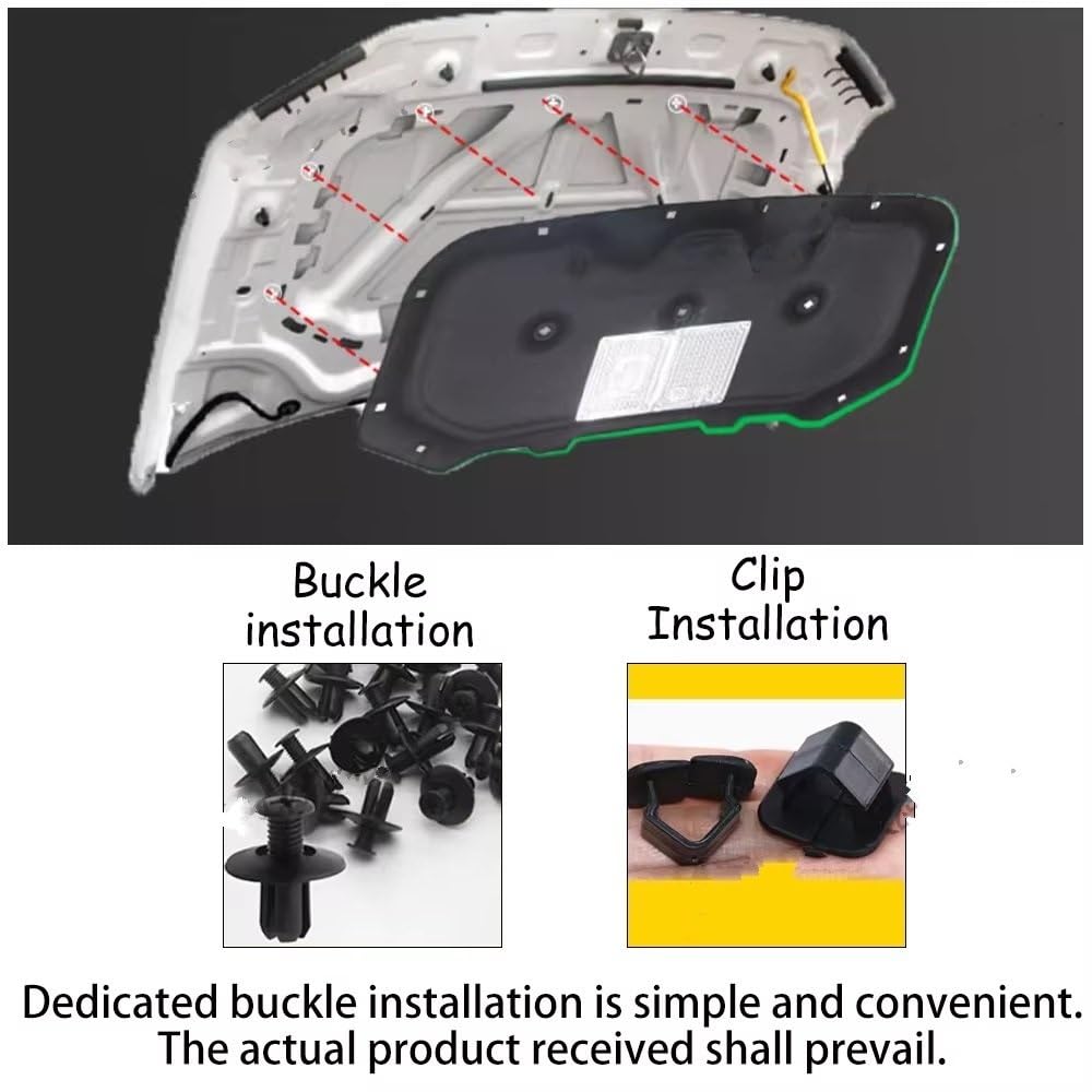 Tampone fonoassorbente motore Per MG S5 MGS5 EV ES5 ES34 2025 ~ 2027 Cofano Auto Fodera Termica Motore Insonorizzato Cotone Isolamento Zerbino auto Tampone fonoassorbente(A)
