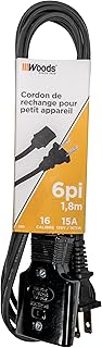 Woods 0290 HPN Appliance Cord; 6-Foot; Black