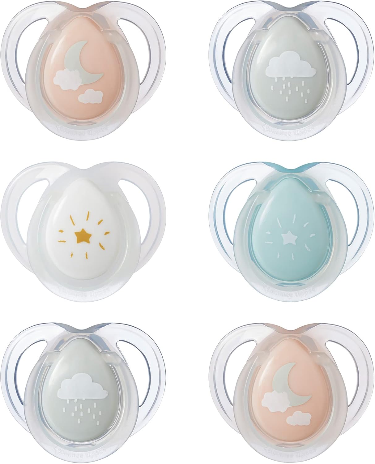 Tommee Tippee Night Time Soothers for Newborns, Symmetrical Orthodontic