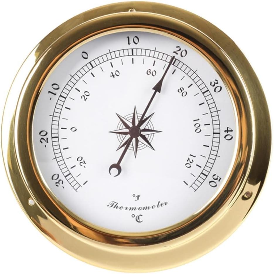 Barometer Thermometer Hygrometer Clock, Barometric Pressure Gauge for Home, 145 MM Weather Barometer, Indoor Outdoor Barometer, Analog Barometer Weather Station Instruments Barometer (Color