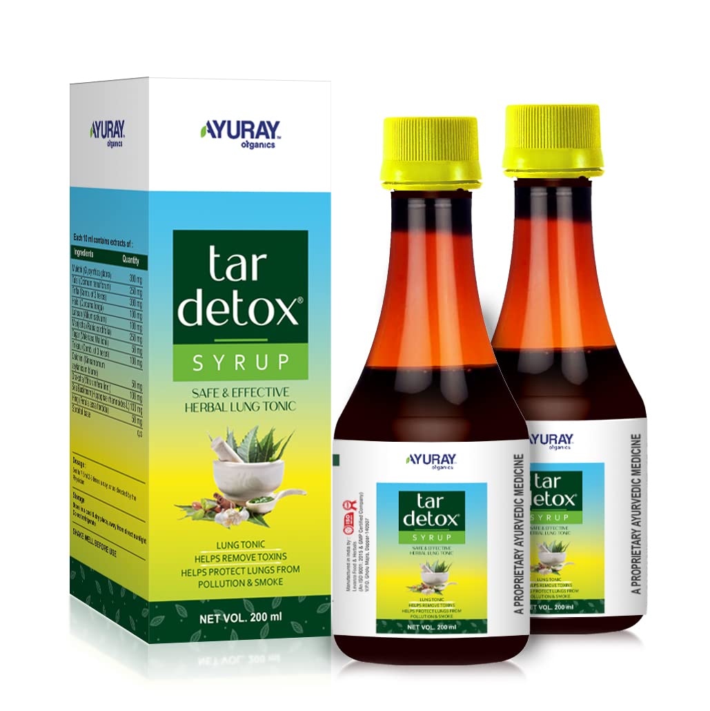 Tardetox Lung Tonic - Pack of 2 | 100% Ayurvedic Lungs Detox Tonic, with Mulethi, Tulsi & Natural Plant Extracts | Removes the toxins and protects your lungs | 200 ml Syrup (B08YYXZW53) Amazon Price History, Amazon Price Tracker