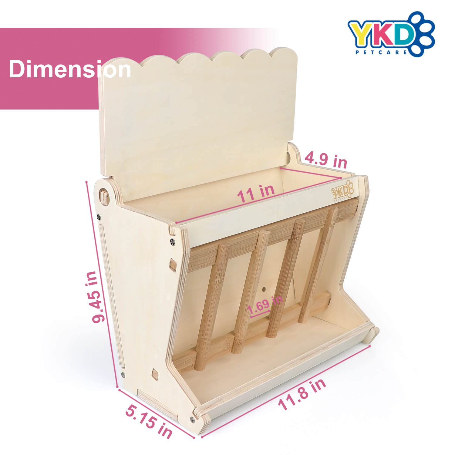Pet Wooden Hay Feeder for Rabbits, Guinea Pigs, and Chinchillas - Alfalfa Timothy Dispenser, Less Wasted Small Animals Manger (Hanging Large) - image 5