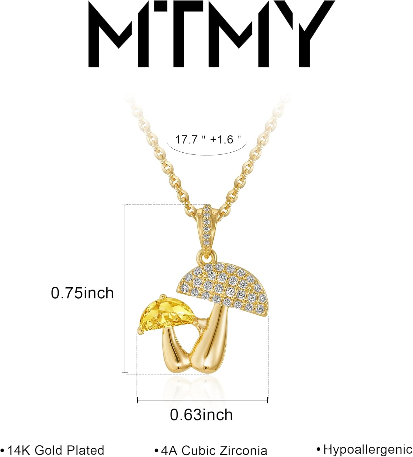 MTMY Gold Pendant Necklace for Women 14K Gold Plated Dainty Gold Necklace Simple Delicate Jewelry - Image 5