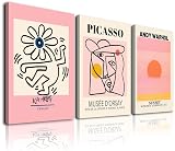 Matisse Wall Art Set of 3, Abstract Matisse Wall Art Exhibition Posters, Framed Canvas Picasso Print