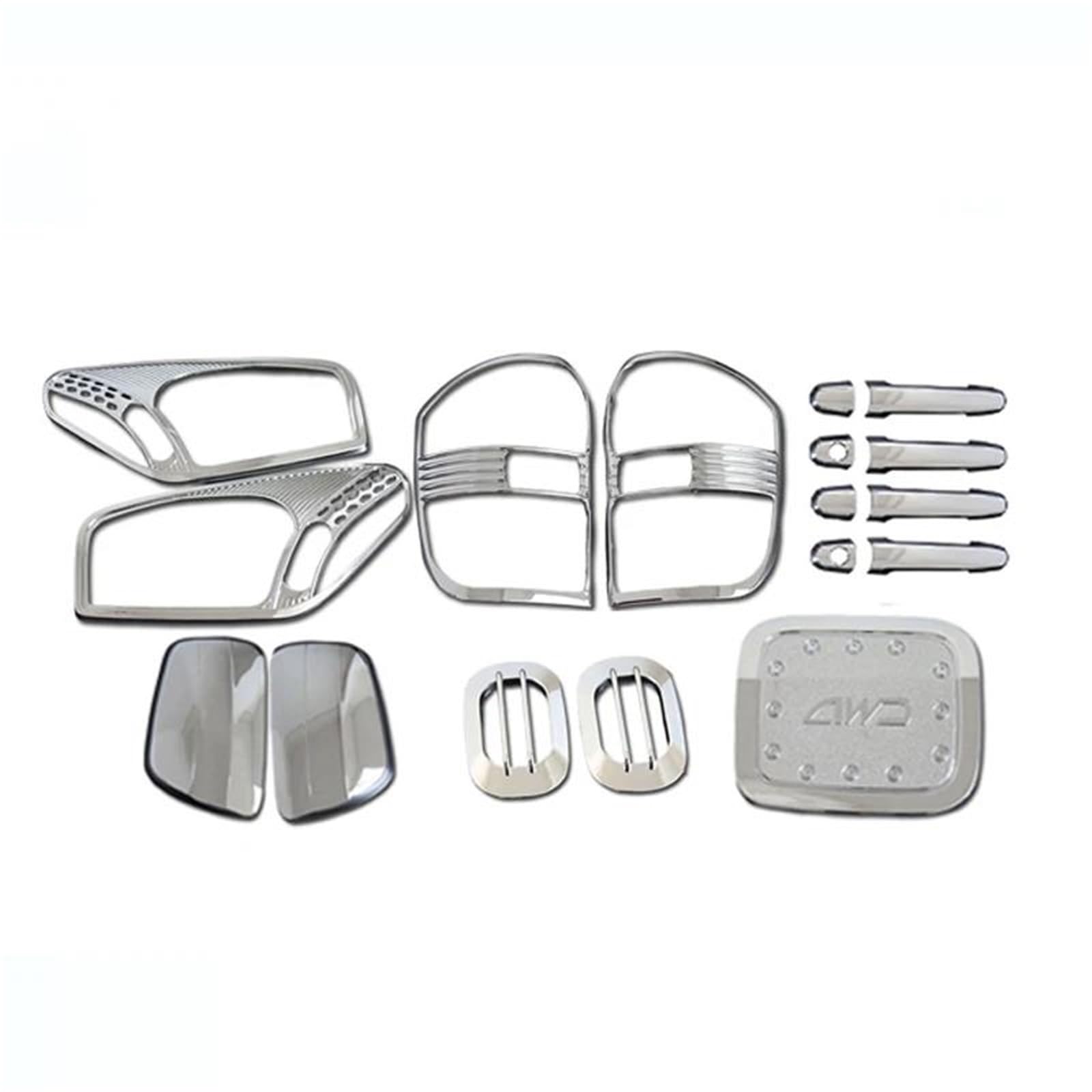 Carcasa Piloto Trasero Kit Completo De Cubierta Cromada Manija Puerta Cubiertas Para Espejo Retrovisor Tanque Y Faro Para RAV4 2001-2005 Piloto Trasero Coche