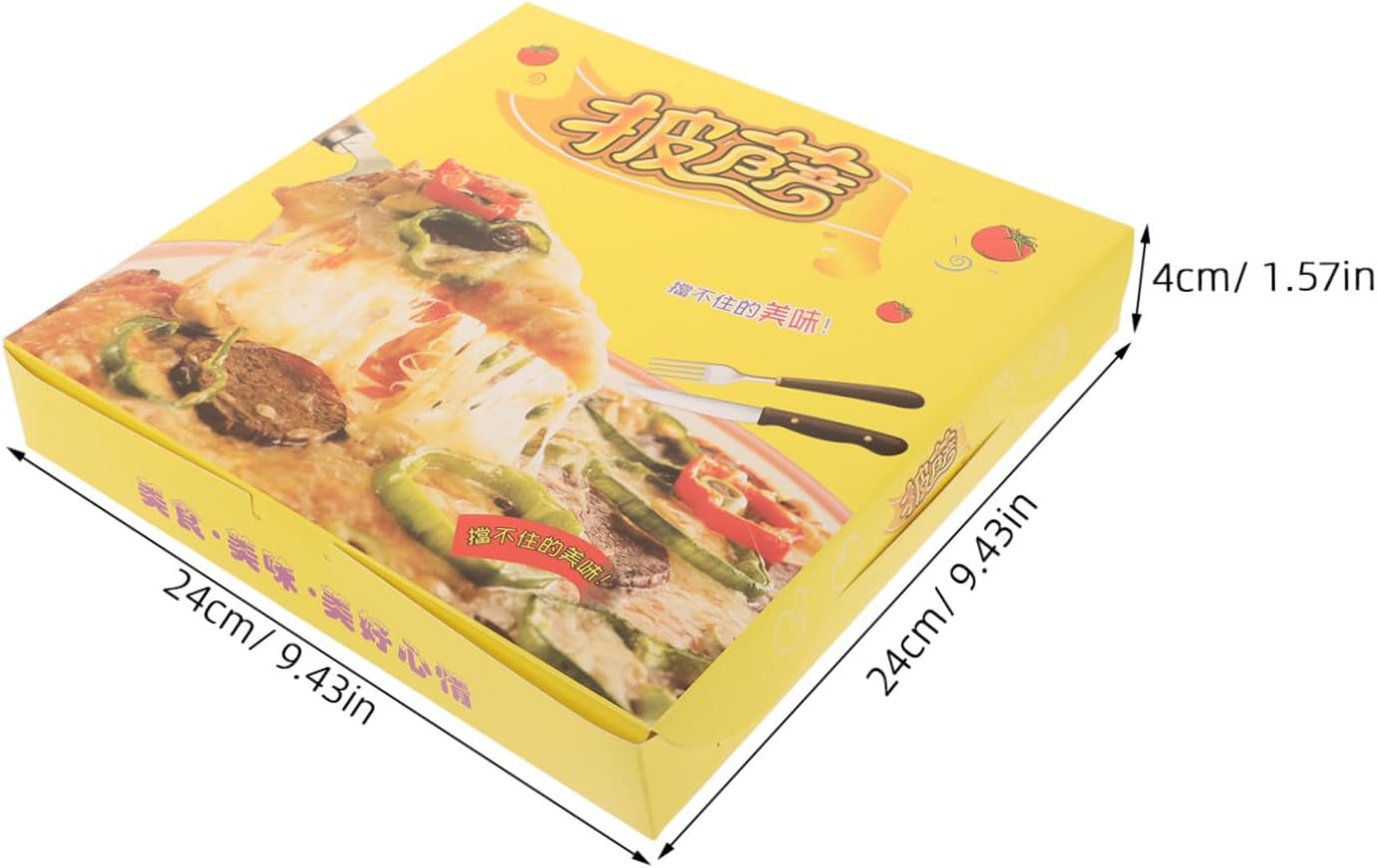 40pcs Small Kraft Cardboard Pizza Boxes Pizza Takeout Containers Food Storage Boxes for Party and Bakery Use