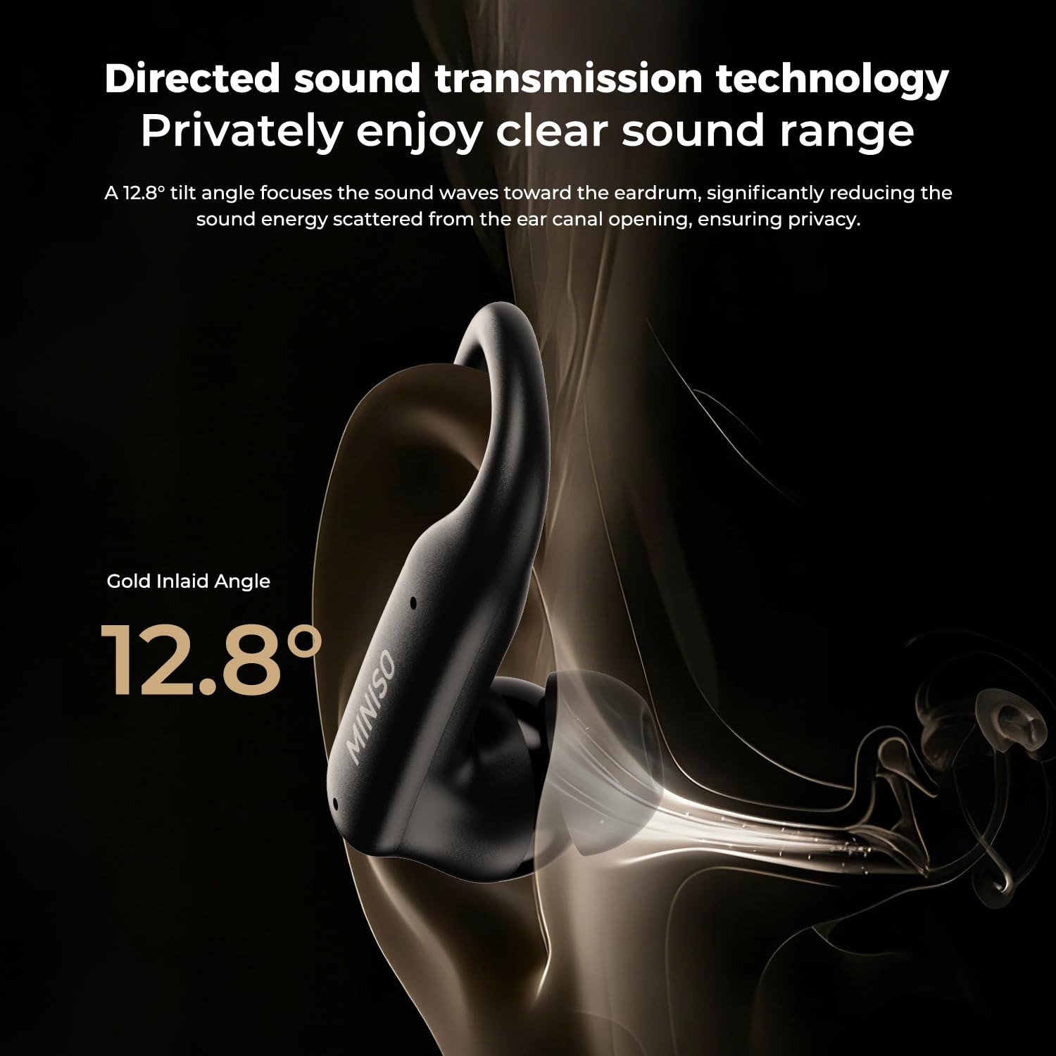 MINISO MS219 Kopfhörer Sport 2026 Neueste, Ohrhörer Bluetooth 6.0 mit Ohrbügel, In Ear Kopfhörer Bluetooth Sport, 48h Akkulaufzeit mit 10-Min-Schnellladung, IPX5 Wasserdicht für Laufen Fitness Arbeit