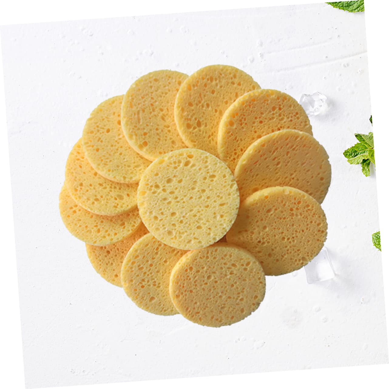Healeved 100pezzi Pz Spugne Cellulosa Naturale Per Pulizia Viso Strumenti Per Rimozione Make-up Morbide e Delicate Formato Rotondo Per Esfoliazione e Detersione Pori
