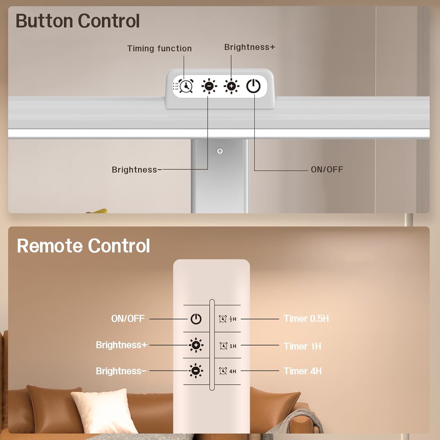 LED Desk Lamp for Home Office, Double Head Desk Lamp,24W Dimmable Desk Light 5 Color 5 Brightness Levels Office Lamp, Adjustable Gooseneck Office Light Eye Protection (White-Large Desk lamp) - Image 4