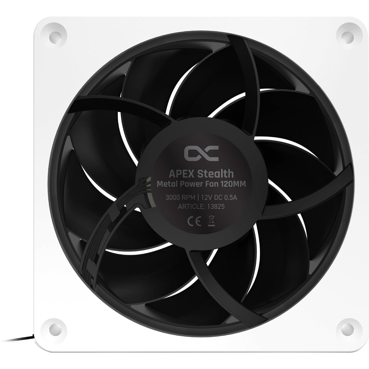 Alphacool Apex Stealth Metal Power Fan, 3000 RPM, White