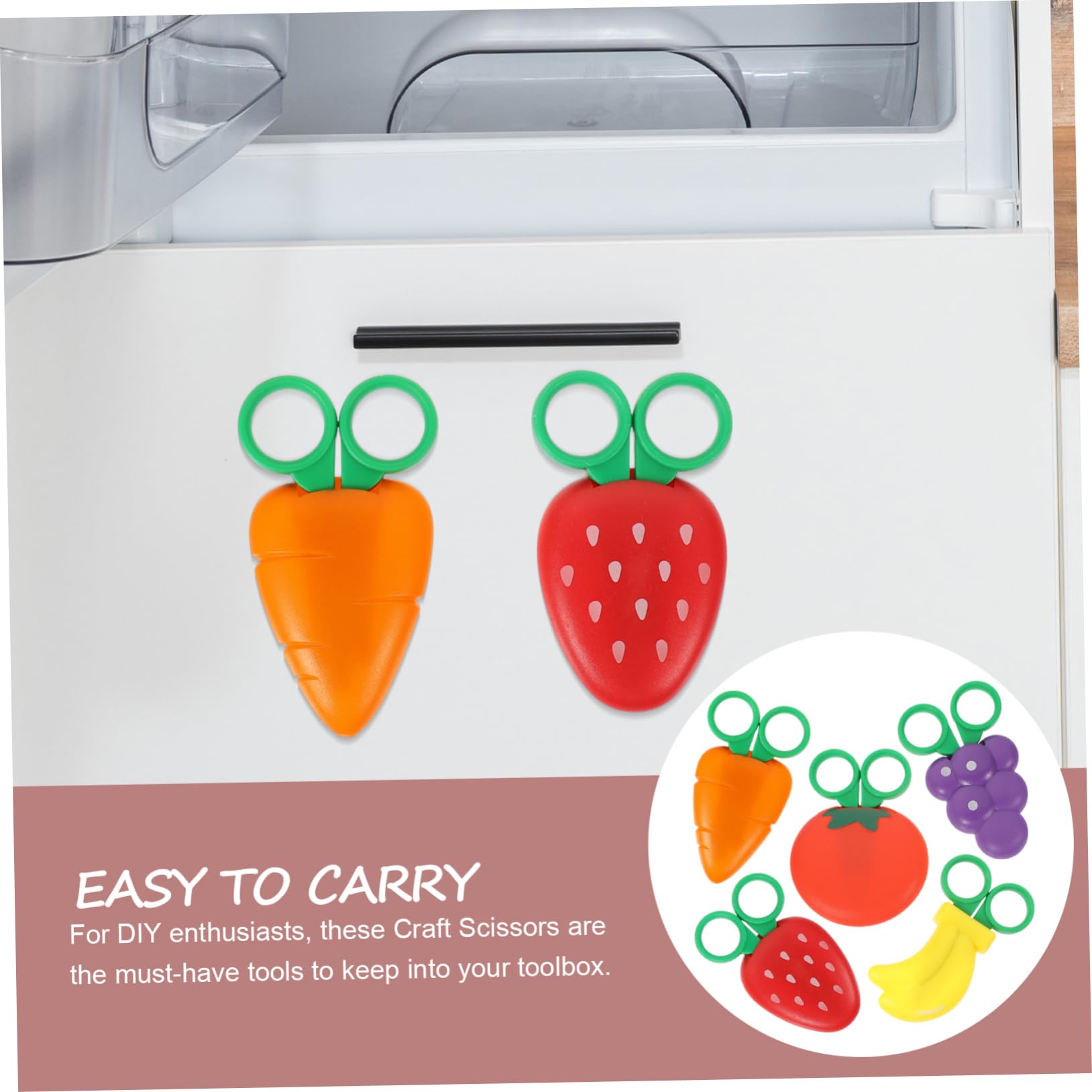 VILLCASE 15pezzi Forbici Per Ragazzo Ragazza Con Design Forma Di Frutta Sicure e Ergonomiche Per Attività Manuali Casa e Scuola Adatte Ragazzo Ragazza Di Anni