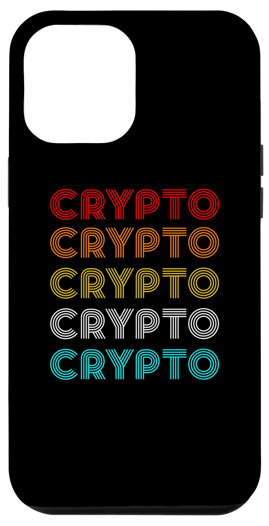 Amazon.com: iPhone 14 Plus Retro Classic Crypto 70s Font Rainbow Vintage  Color Repeat Case : Cell Phones & Accessories