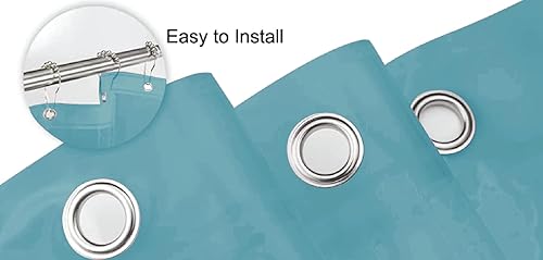 Miniatura 4 de Cortina de ducha de calibre 3, cortina de ducha de vinilo de 70 x 72 pulgadas con ojales metálicos inoxidables y 3 pesos magnéticos, sin olor y