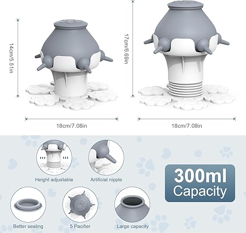 Miniatura 4 de Alimentador elevable para cachorros de lactancia, alimentador de leche elevable para cachorros para varios cachorros, estación de alimentación con 4