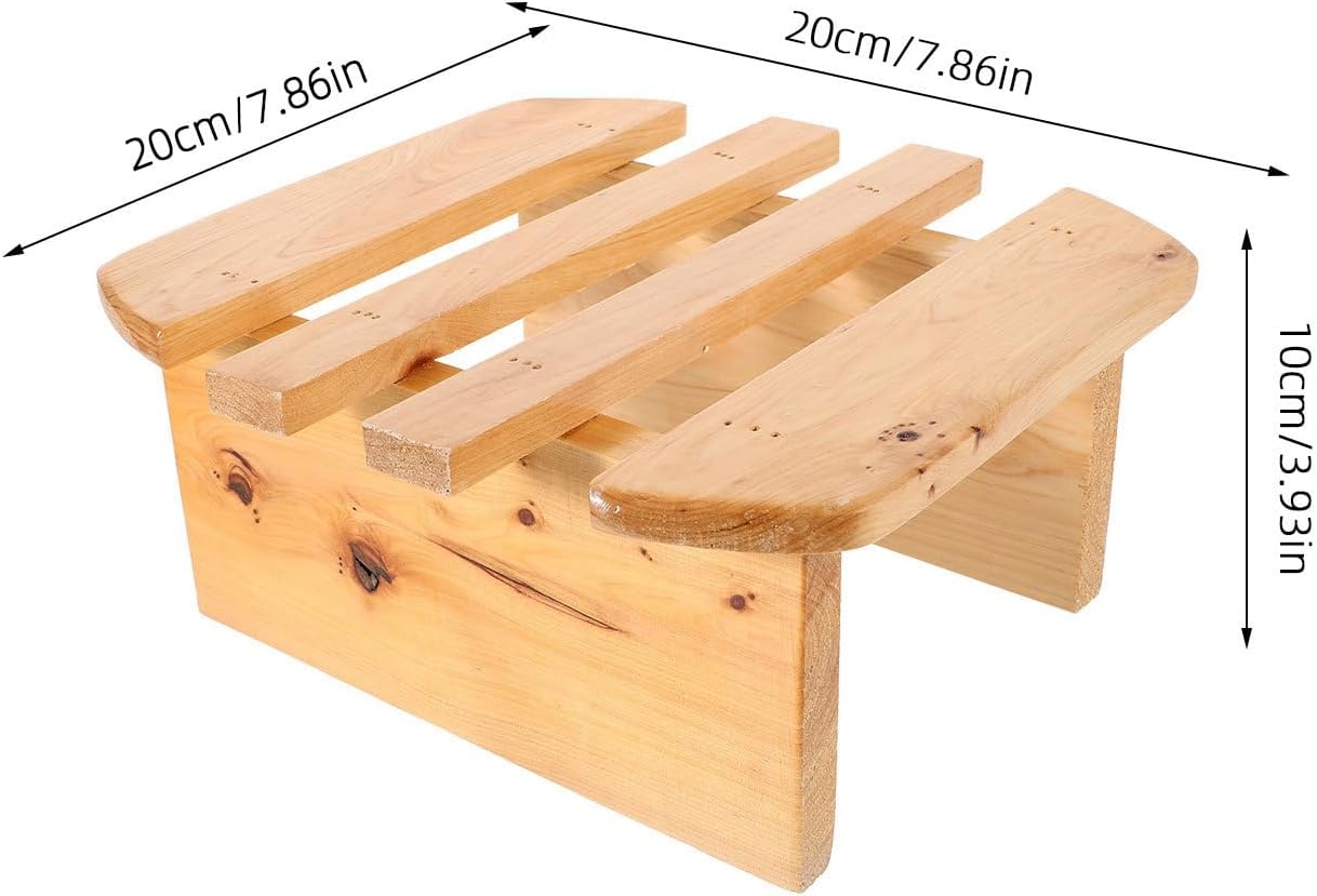 Wooden Foot Stool for Sauna 1-Piece Small Portable Footrest for Bath and Shower Multipurpose Stepping Stool for Home Use