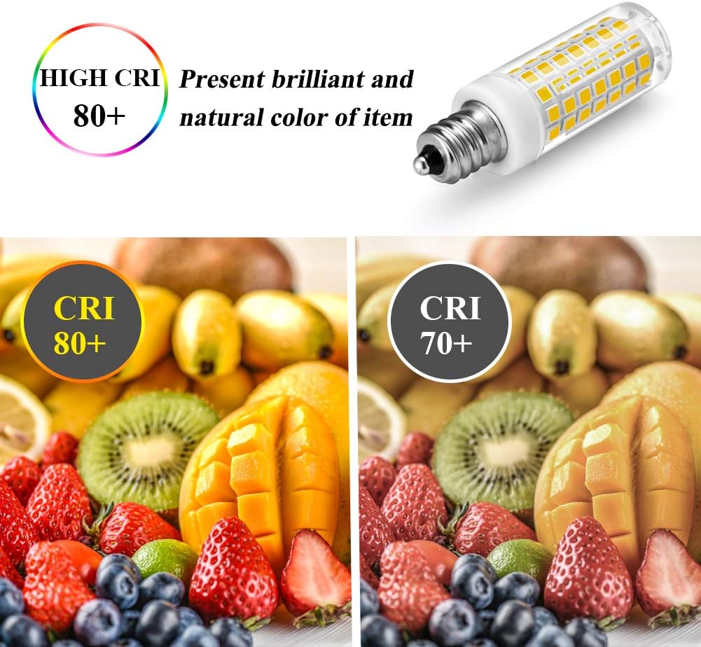 E12 LED Bulb 6W, E12 Candelabra Bulb 60W Equivalent, 550LM, Dimmable Daylight White 6000K E12 Bulb,6-Pack