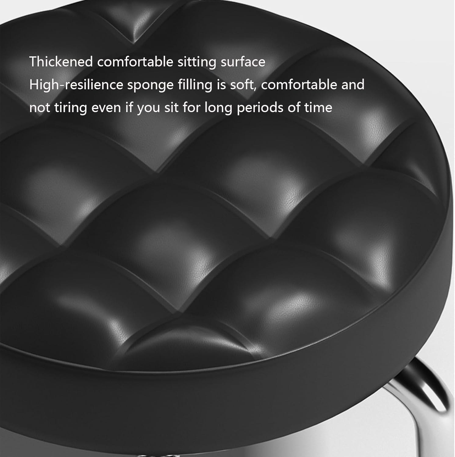 Black Roller Seat Pu Leather Low Heavy Duty Round Rolling Stool 360° Swivel Small Stool with Universal Caster Wheels for Home Office Garage Shop Fitness (Brown)