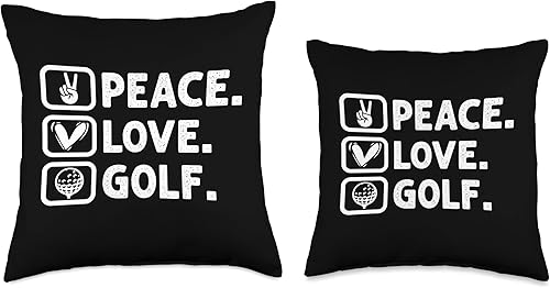 Miniatura 3 de Peace. Love. Golf. Gift for Golfers Throw Pillow, 18x18, Multicolor