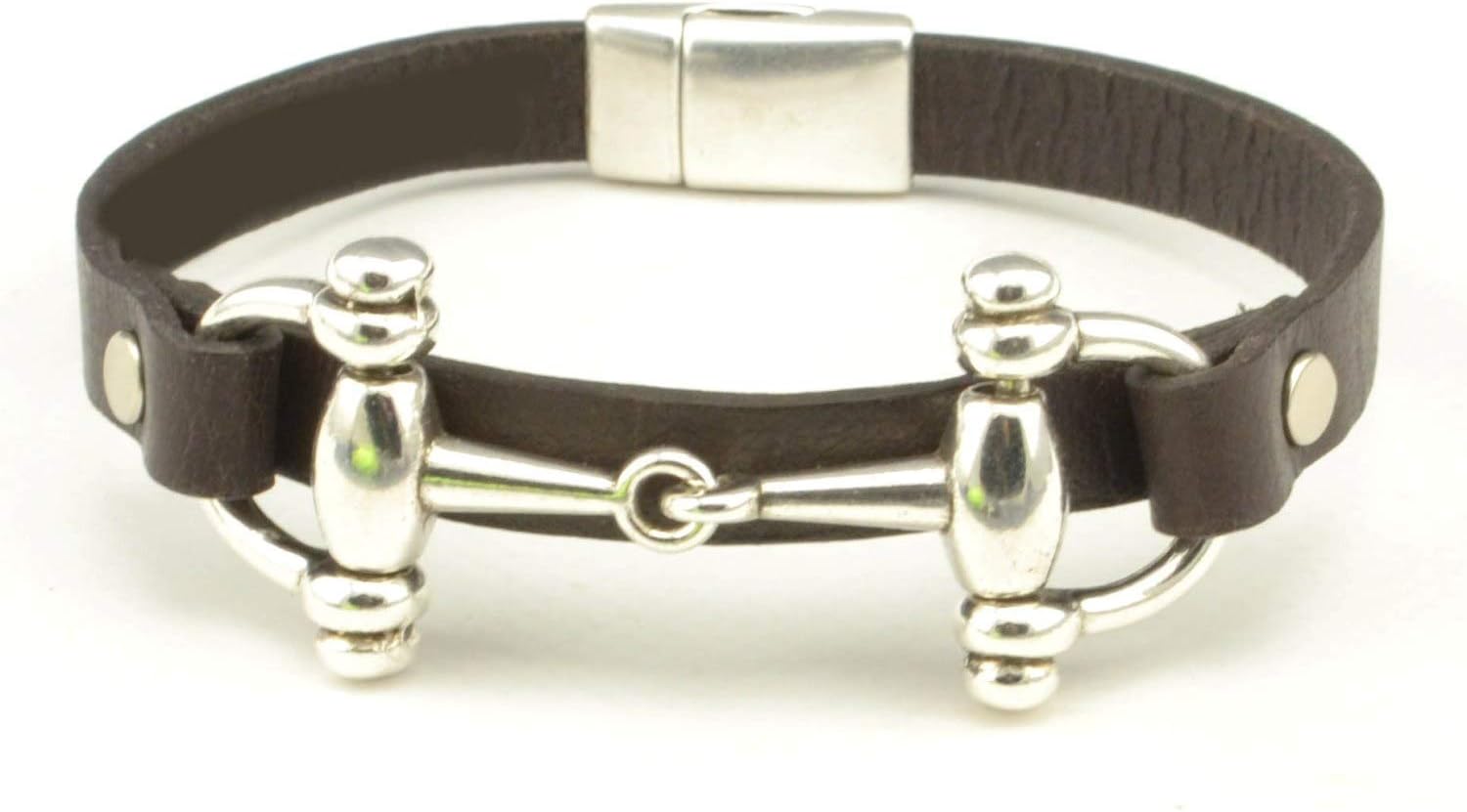 snaffle bit leather bracelet