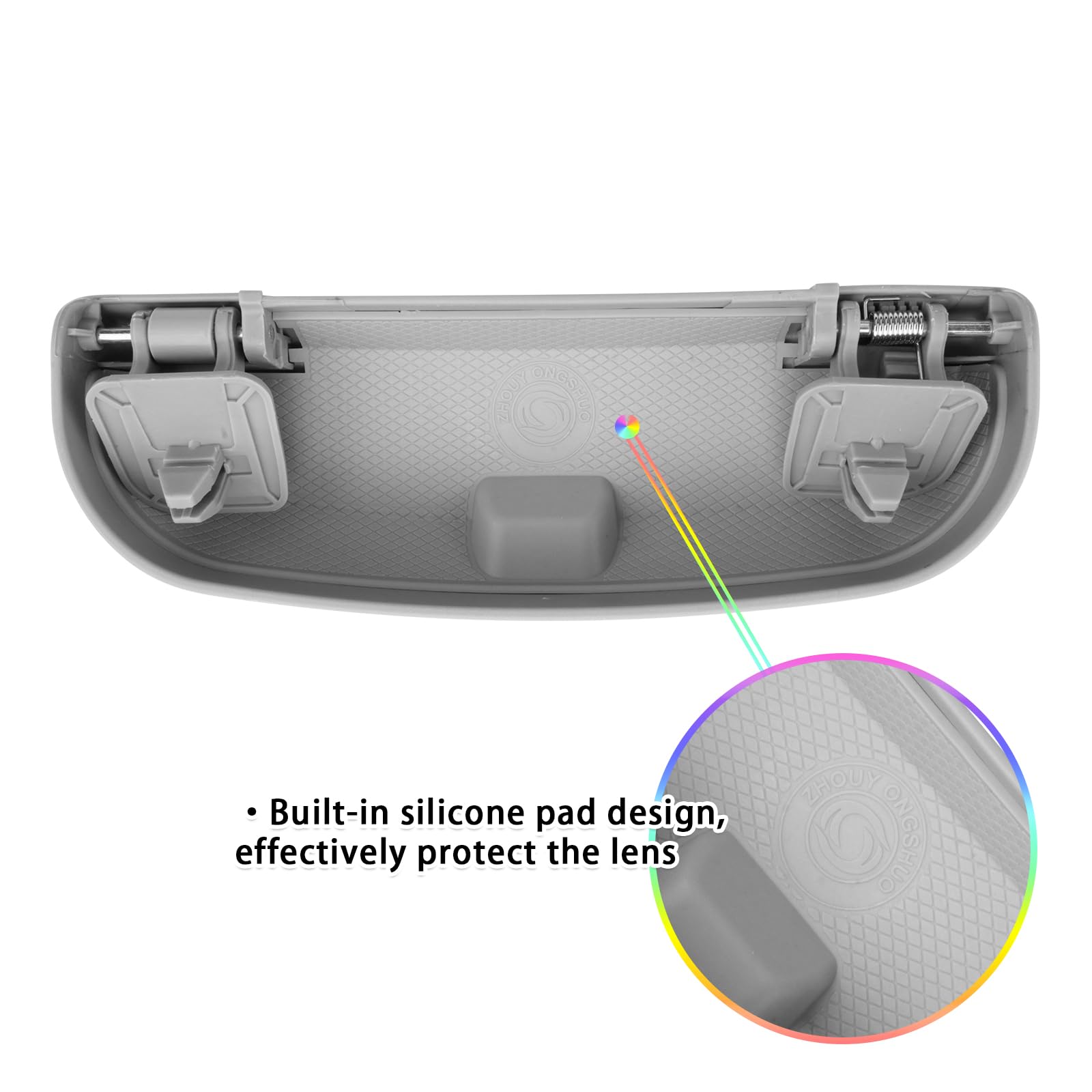 SKTU Supporto per occhiali da sole auto compatibile con BMW Serie 1, 3, 5, 7, X1, X3, X5, X7, astuccio per occhiali, porta occhiali per auto, interno auto (Grigio)