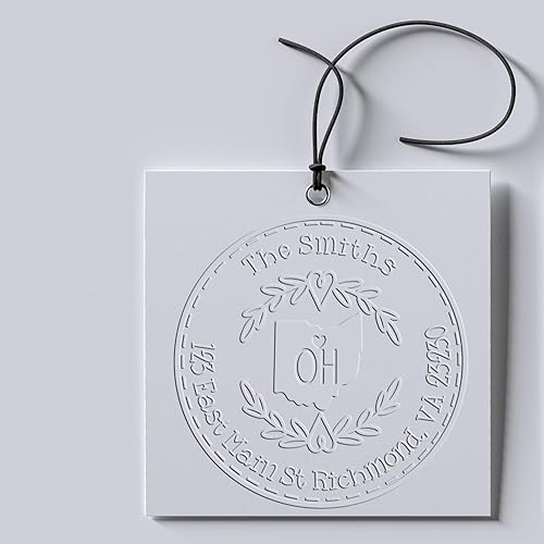 Miniatura 387 de Round State Love - Sello de dirección de devolución para Texas, uso con almohadilla de sello, mango de madera, sello de dirección de Texas