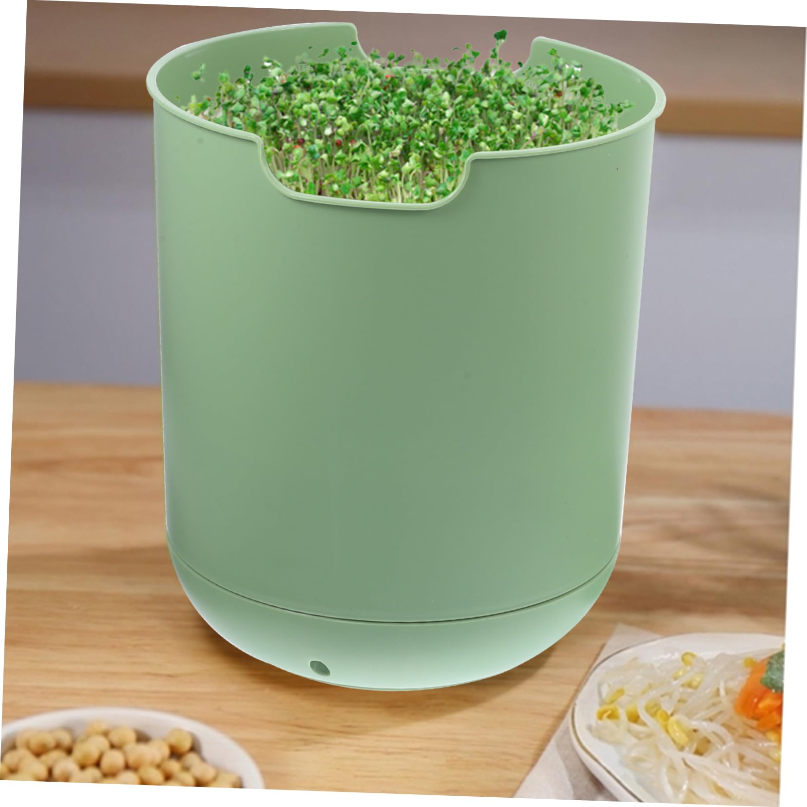 Maceta para Brotes de Soja 1 Juego Pp Verde Claro para Germinación | No se Deforma, Base Antideslizante, Ligera Rebabas, para Siembra de Brotes y Hortalizas