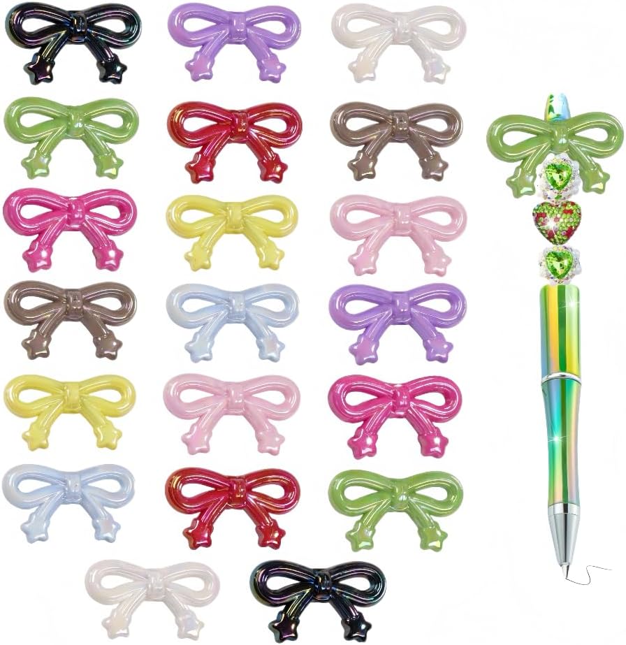 8pcs Butterfly Beads for Pens 64mm Colorful Rhinestone Beads for DIY Bracelet Necklace Earrings Keychain Making