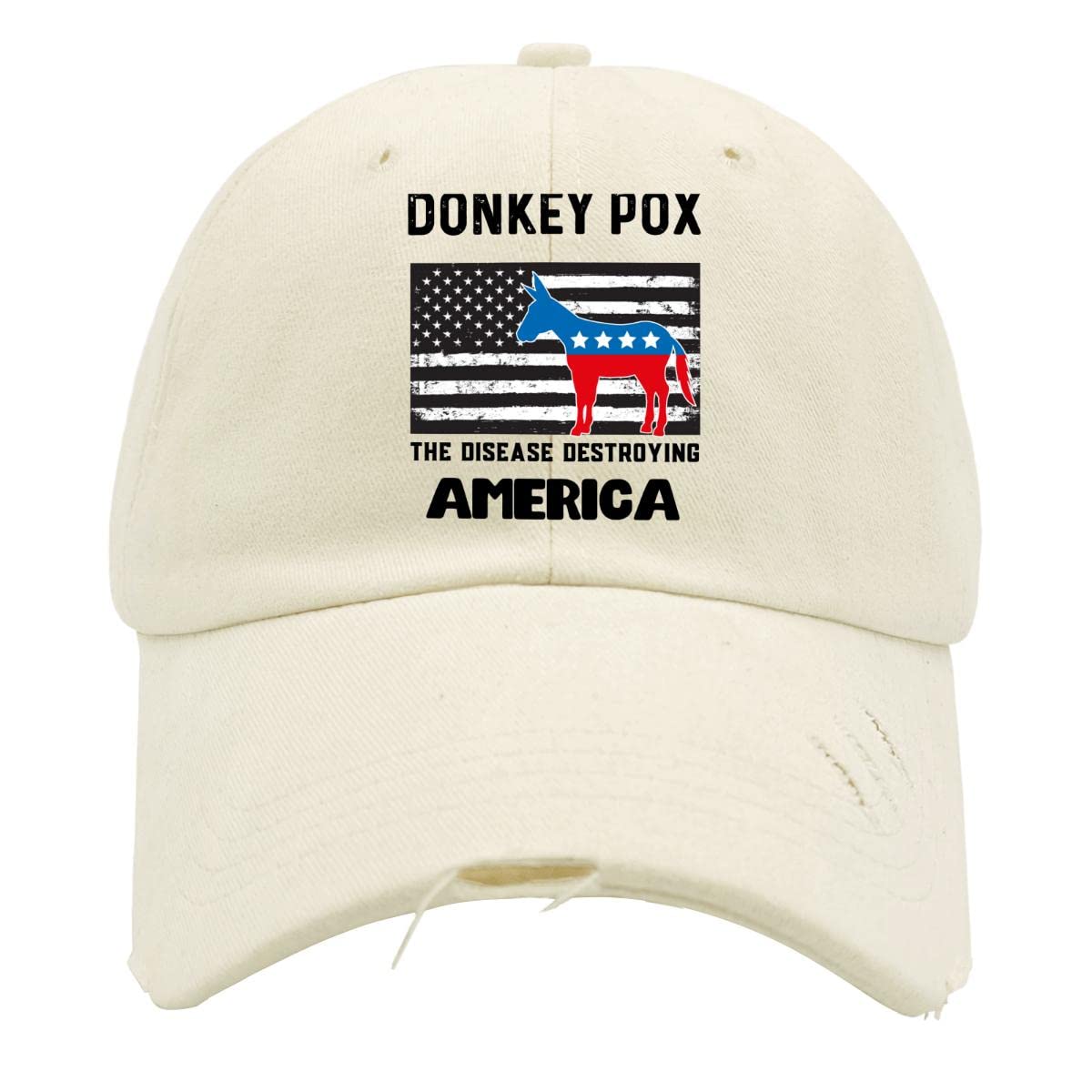 Mount Rushmore Cap Donkey pox The Disease Destroying America Dad Hats, Funny Caps for Men